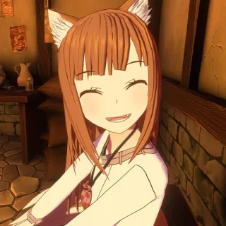 ☺ Holo Spice and Wolf anime, wolf girl, holo, spice and wolf, kemonomimi telegram sticker