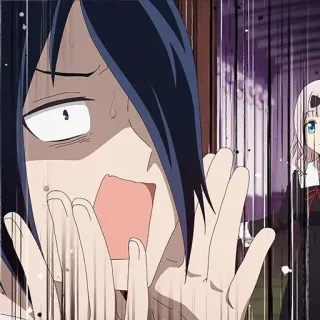 😱 Yu Ishigami Kaguya-sama: Love Is War 애니메이션, 충격, 공포, 카구야님, 이시가미 유우, 이시가미, 후지와라 치카 whatsapp sticker