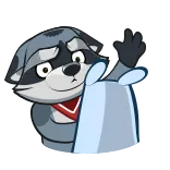 😠 raton laveur, triste, serviette, mignon, animal telegram sticker