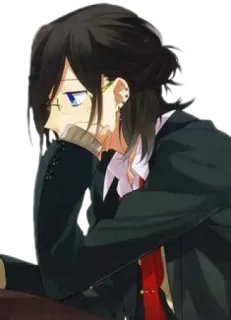 😔 Anime, Mangá, Personagem, Menino, Óculos telegram sticker