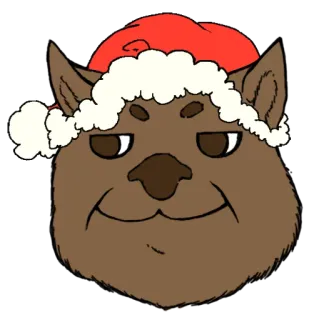 🌚 weihnachten, hund, weihnachtsmütze, tier, feiertag telegram sticker