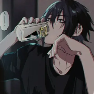🍺 动漫, 饮酒, 男孩, 休闲, 罐, 角色 telegram sticker