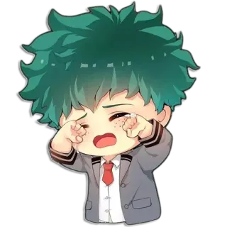 😭 Izuku Midoriya My Hero Academia Anime, Pleurs, Personnage, My Hero Academia, Izuku Midoriya, Fanart whatsapp sticker