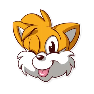 😜 Tails cartoon, tails, sonic, sega, character, animal telegram sticker