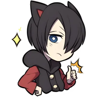 👍 anime, character, sticker, thumbs up, cute, sparkles telegram sticker