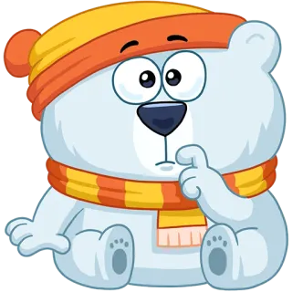 🤔 ours, dessin animé, hiver, animal, mignon, autocollant telegram sticker