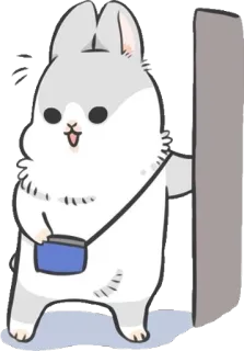 😀 rabbit, cartoon, animal, cute, bag, door telegram sticker
