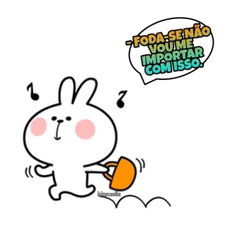 🚶‍♀ FODA-SE NÃO VOU ME IMPORTAR COM ISSO. conejo, dibujos animados, pegatina, groserías, actitud telegram sticker