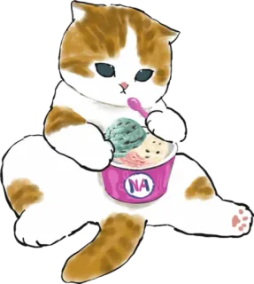 🍧 cat, ice cream, cute, animal, dessert telegram sticker
