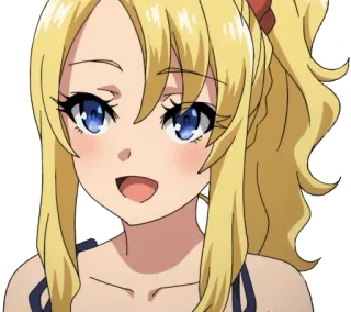 👋 Anime, Ragazza, Bionda, Carina, Cartone animato, Adesivo telegram sticker