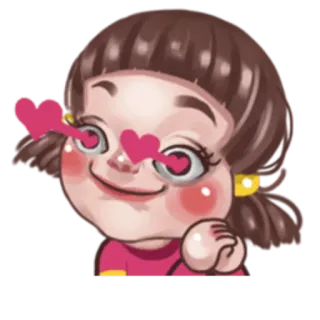 😍 Мультфильм, Любовь, Сердечки, Эмодзи, Милый, Девушка telegram sticker