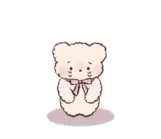🎀 mignon, ours, animal, dessin animé, kawaii, ours en peluche, duveteux whatsapp sticker