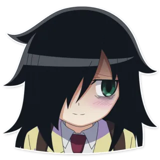😓 Tomoko Kuroki Watamote อนิเมะ, มังงะ, วตาโมเตะ, ผู้หญิง, อีโม, เข้าสังคมยาก whatsapp sticker