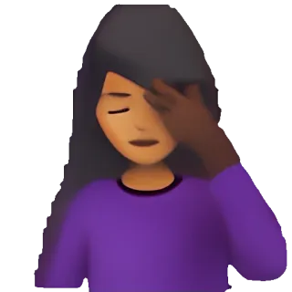 🥑 Facepalm, Delusione, Gesto, Emoji, Donna telegram sticker