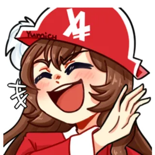 😊 Yumich garota anime, desenho animado, kawaii, sorrindo, fofa whatsapp sticker