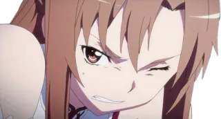 😡 Asuna Sword Art Online Anime, Garota, Brava, Séria, Sword Art Online, Asuna telegram sticker