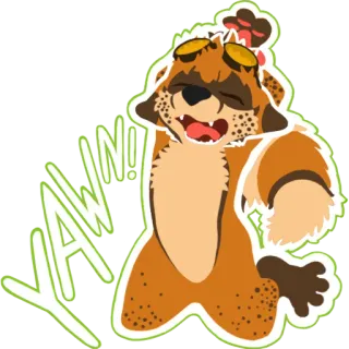 💤 YAWN! tier, hund, gähnen, schläfrig, müde telegram sticker