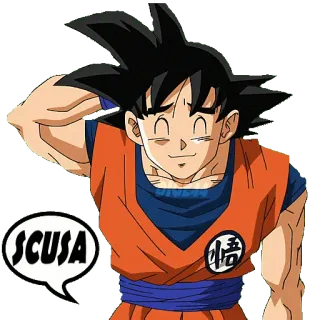 😰 Goku Dragon Ball SCUSA Goku, Dragon Ball, anime, cartoni animati, scusa, chiedo scusa, Scusa whatsapp sticker