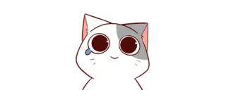 🥲 gato, anime, fofo, lágrima, chorando, triste, kawaii, desenho animado telegram sticker