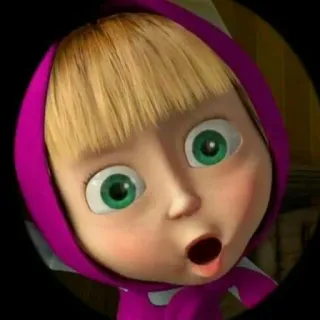 😧 Masha Masha and the Bear cartoon, meisje, Masha, animatie, verrassing telegram sticker