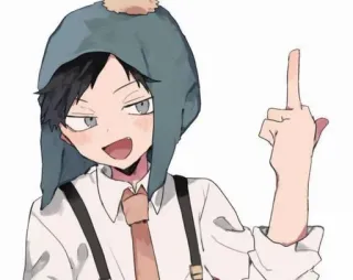 🖕 Craig Tucker South Park cartoon, offensive gesture, tv show telegram sticker