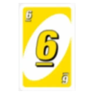 💟 Uno, Juego de cartas, Número 6, Amarillo telegram sticker