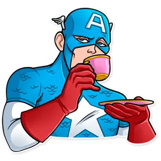 🤨 Captain America супергерой, Marvel, Капитан Америка, чай, чашка telegram sticker