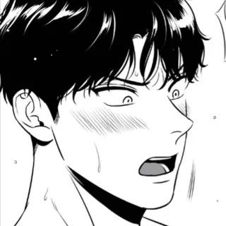🖤 Anime, Manga, Asiatico, Scioccato, Personaggio, Ritratto telegram sticker
