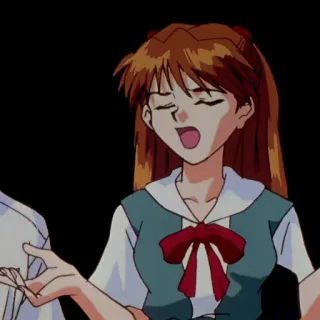 😤 Asuka Langley Sohryu Neon Genesis Evangelion anime, character, girl, expression, Asuka Langley Sohryu, Neon Genesis Evangelion telegram sticker