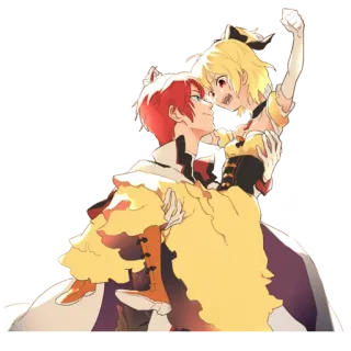 💛 anime, couple, fantasy, romance, art whatsapp sticker