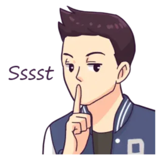 🤫 cartoon, shhh, silence, quiet, finger to lips telegram sticker