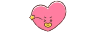🧸 Tata BT21 character, heart, cute, cartoon, wink telegram sticker