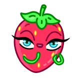 😍 fragola, cartone animato, frutta, cibo, kawaii, carino telegram sticker