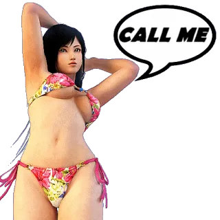 📱 CALL ME phụ nữ, bikini, châu á, cô gái, cuộc gọi, tư thế telegram sticker