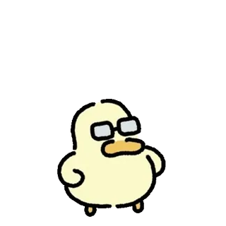 💬 anatra, occhiali, cartone animato, uccello, animale, carino telegram sticker