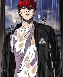 😴 anime, red hair, sweat, manga, character, jacket telegram sticker
