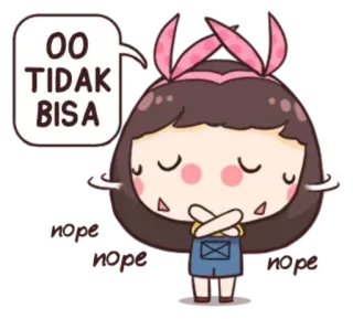 🤙 OO TIDAK BISA Dibujo animado, Chica, Triste, Lindo telegram sticker