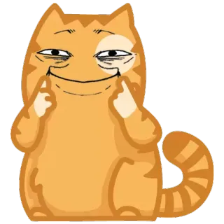 🙃 แมว, มีม, ตลก, สีหน้า, มีความสุข telegram sticker