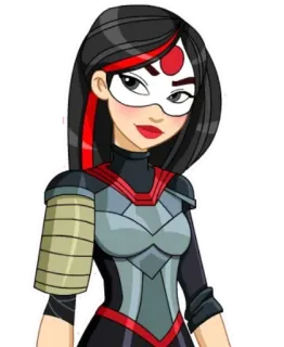 😒 anime, girl, warrior, mask, cartoon telegram sticker