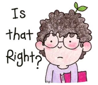 🤔 Is that Right? pergunta, incerto, desenho animado, óculos, pensando, fofo whatsapp sticker