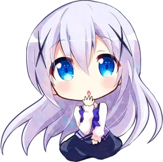 😳 Аниме, Чиби, Милый, Девушка telegram sticker