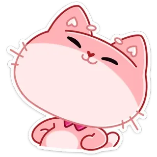 ☺️ gato, gatinho, fofo, rosa, adesivo, kawaii, desenho animado whatsapp sticker