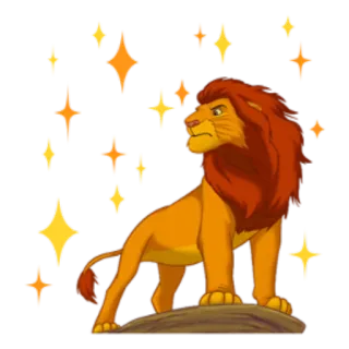 ✨ Simba The Lion King lion, disney, cartoon, animal, stars, simba telegram sticker