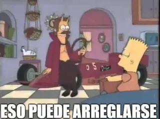 👺 Bart Simpson The Simpsons ESO PUEDE ARREGLARSE 만화, 웃긴, 유머, 심슨, 바트 심슨, 악마, 캐릭터 telegram sticker