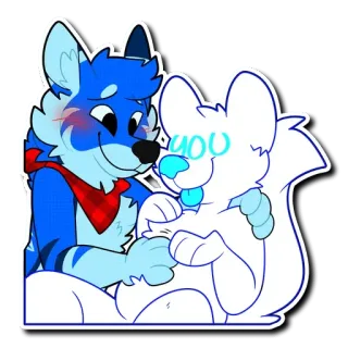 😳 you furry, anthro, cute, affectionate, cartoon, love, blush telegram sticker