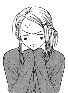 😟 Anime, Manga, Ragazza, Espressione, Preoccupata, Cartone animato telegram sticker