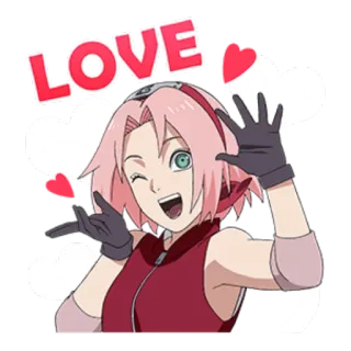 ❤ Sakura Naruto LOVE Сакура, Аниме, Любовь, Наруто, Мультфильм telegram sticker