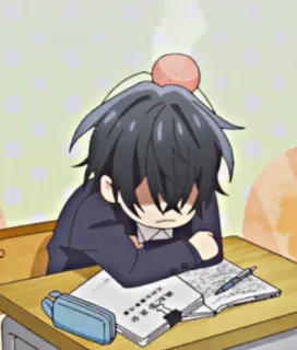 🥺 Anime, Charakter, gelangweilt, Schule, müde telegram sticker