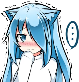 💬 ... Anime, Naklejka, Postać, Kawaii, Kreskówka, Słodki telegram sticker
