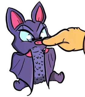 😜 chauve-souris, dessin animé, animal, doigt, mignon whatsapp sticker